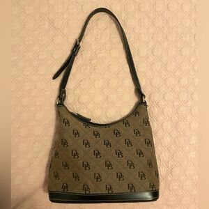 Dooney & Bourke Logo Quilt Bag Purse Handbag Satchel Medium Size Brown Leather